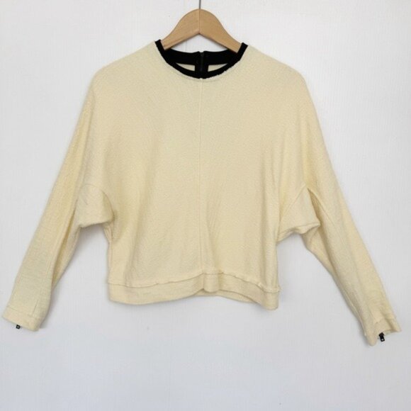 rag & bone Almond ivory dolman cotton blend top with black trim XSmall - Picture 1 of 10